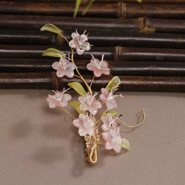 Antique Purple Lily of the Valley Side Hairpin Female Side Hair Clips Flower Headpieces Pendant Jewelry for Women Hair Holder