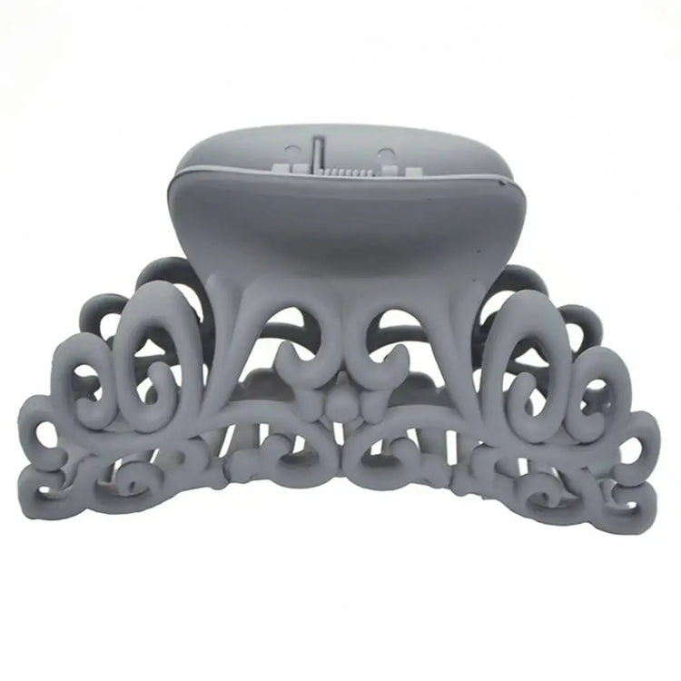 HOT Ladies Womens Hairdress Large Hair Claw Clip Barrette Crab Clamp Scrub Plastic Hollow Flower Hair Accessories