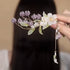 Antique Purple Lily of the Valley Side Hairpin Female Side Hair Clips Flower Headpieces Pendant Jewelry for Women Hair Holder