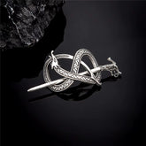 Norse Mythology Jormungand Dragons Women Hairpins Antique Metal Stick Barrette Ouroboros Mobius Strip Headdress Vikings Jewelry