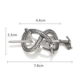 Norse Mythology Jormungand Dragons Women Hairpins Antique Metal Stick Barrette Ouroboros Mobius Strip Headdress Vikings Jewelry