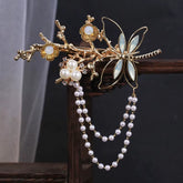 Antique Purple Lily of the Valley Side Hairpin Female Side Hair Clips Flower Headpieces Pendant Jewelry for Women Hair Holder