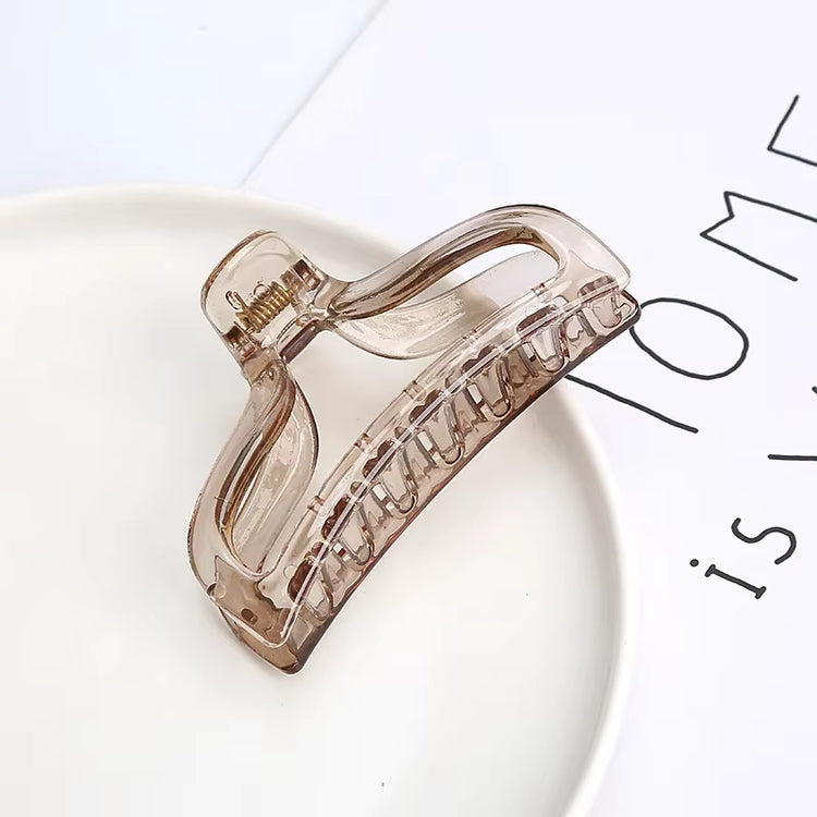 Women Simple Plastic Hair Claws Hair Clips Headwear Girls Candy Color Transparent Hairpin Crab Barrette Fashion Hair Accessories