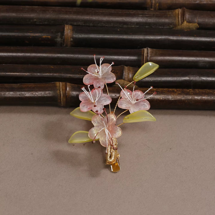 Antique Purple Lily of the Valley Side Hairpin Female Side Hair Clips Flower Headpieces Pendant Jewelry for Women Hair Holder