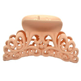 HOT Ladies Womens Hairdress Large Hair Claw Clip Barrette Crab Clamp Scrub Plastic Hollow Flower Hair Accessories