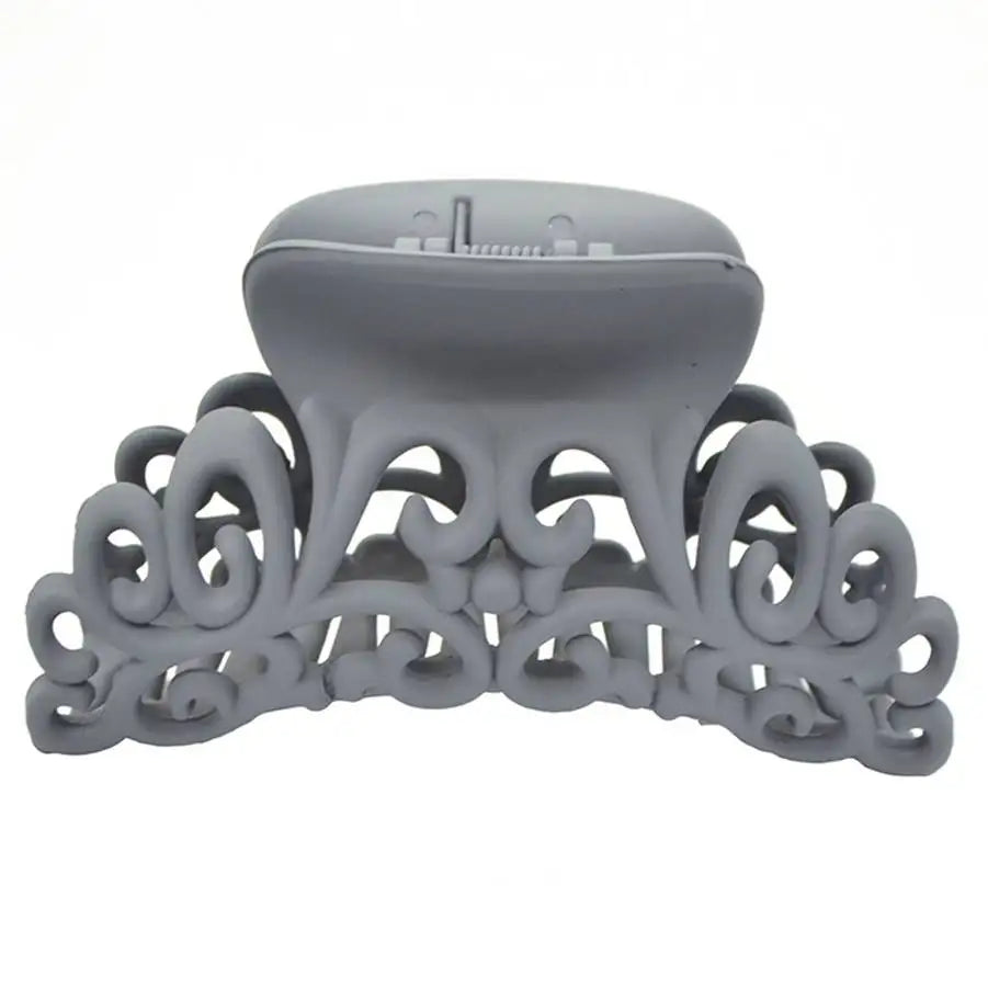 HOT Ladies Womens Hairdress Large Hair Claw Clip Barrette Crab Clamp Scrub Plastic Hollow Flower Hair Accessories