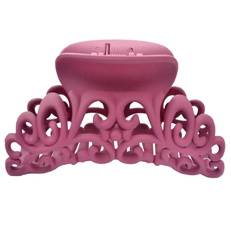 HOT Ladies Womens Hairdress Large Hair Claw Clip Barrette Crab Clamp Scrub Plastic Hollow Flower Hair Accessories