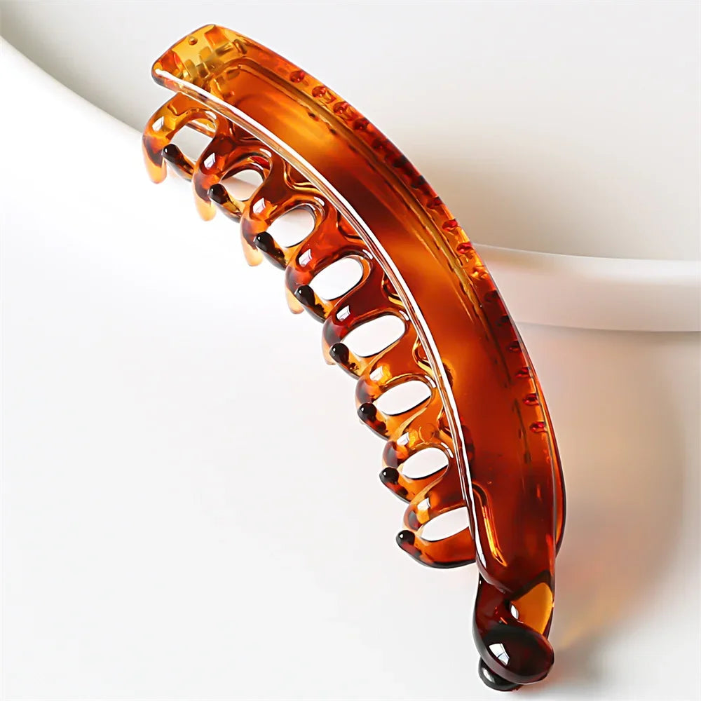 Fashion Large Banana Hair Clips Solid Color Frosted Hair Claws Classic Women Non-Slip Ponytail Barrettes Hairpins for Fine Hairs