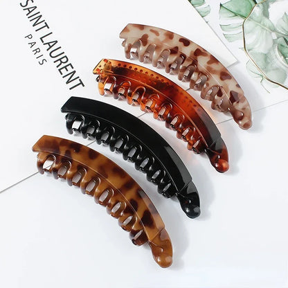Fashion Large Banana Hair Clips Solid Color Frosted Hair Claws Classic Women Non-Slip Ponytail Barrettes Hairpins for Fine Hairs