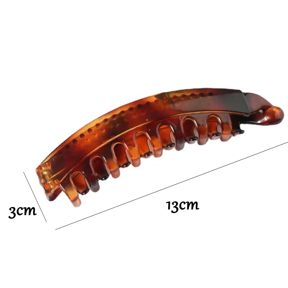 Fashion Large Banana Hair Clips Solid Color Frosted Hair Claws Classic Women Non-Slip Ponytail Barrettes Hairpins for Fine Hairs