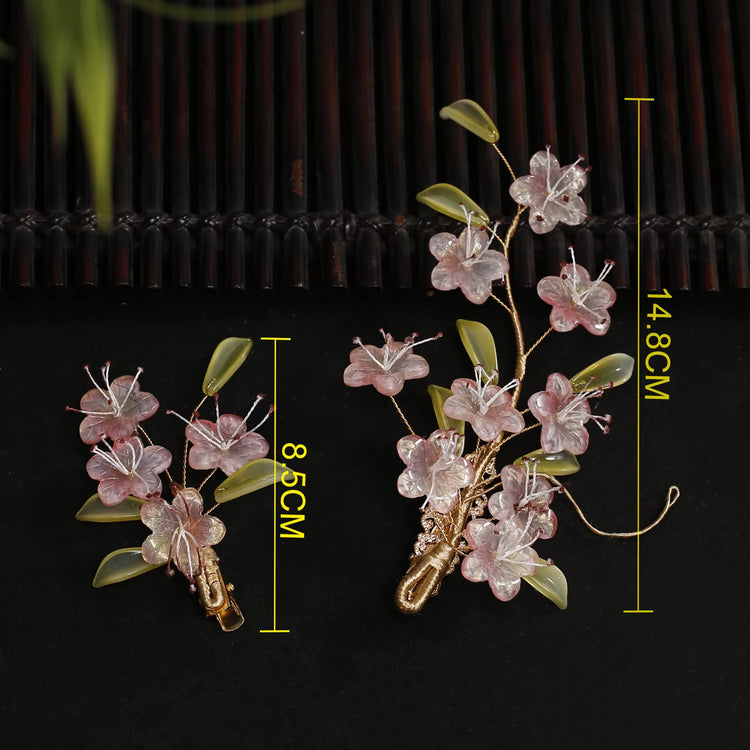 Antique Purple Lily of the Valley Side Hairpin Female Side Hair Clips Flower Headpieces Pendant Jewelry for Women Hair Holder