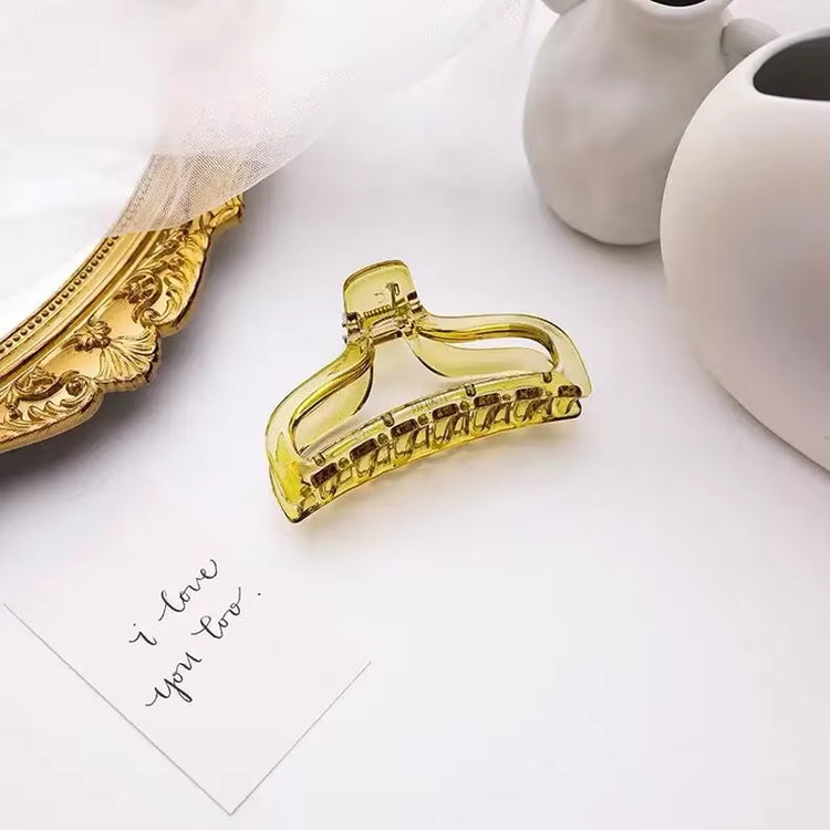 Women Simple Plastic Hair Claws Hair Clips Headwear Girls Candy Color Transparent Hairpin Crab Barrette Fashion Hair Accessories